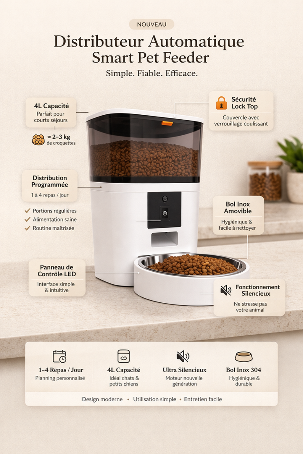 Smart Automatic Pet Feeder whit HD Camera
